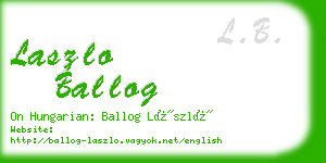 laszlo ballog business card